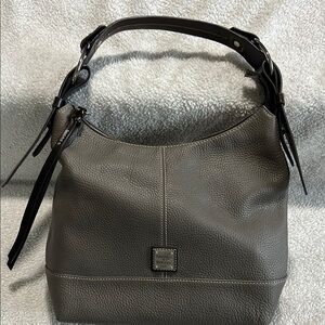 DOONEY BOURKE Hobo Leather Handbag Gray/Taupe